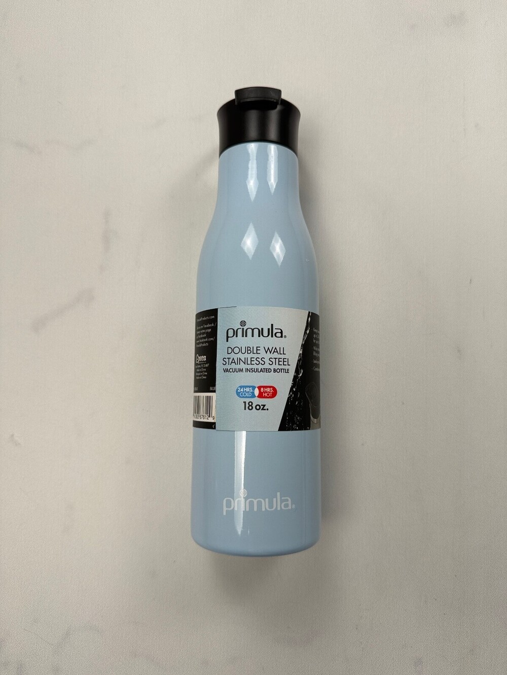 Primula Double Wall Stainless Steel Water Bottle Light Blue Modern Classic Style